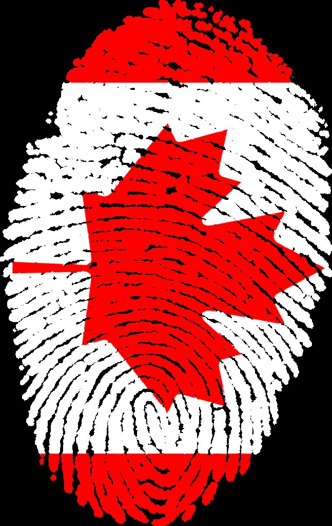 canada, flag, fingerprint
